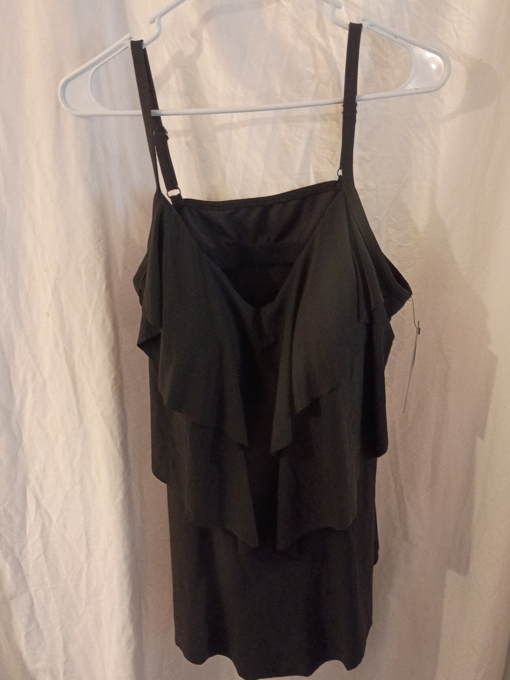 Women's Size 22W Aquagreen Swimwear Tankini Top In Black NWT!